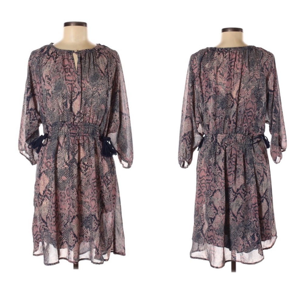Anthropologie Floreat Snake Print Dress Purple
